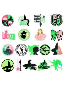 18/20pcs Cartoon Music Theater Wicked Witch Shoe Decorations, Shoe Charms, Perfect for Sandals, Bags, PVC Shoes, Beach Bag Accessories, Party Gifts, Footwear