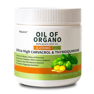 ReLierre Oil of Oregano Softgels with Black Seed Oil 6000mg - Immune Support Supplement - 300 Softgels