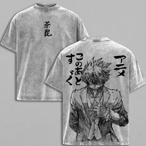 Dabi Touya Todoroki - Quirk  Blueflame x My Hero Academia Anime Vintage T-Shirt Washed Oversized Streetwear, BNHA Villain Graphic Shirt, Japanese Manga Apparel 4ZZ