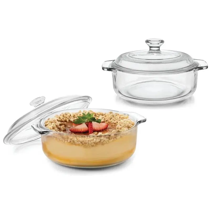 2-Piece Glass Dish Set | Oven-Safe Bakeware with Lids