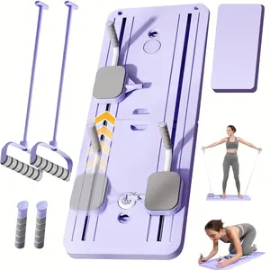 2026 Newly Upgraded 6-in-1, Pilates Board,Multi-functional Ab Exercise Board,FoldableHome Pilates Reformer with Knee Mat ,Timer andResistance Bands,Abs Workout Equipment forAbdominal & Core Strength Training,Small Space Storage for Living Room,Bedroom,Gym