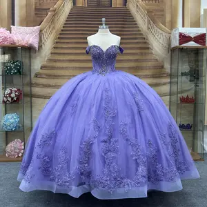 (LIVE 37) Quinceanera Ball Gown Dress with Elegant rhinestone details