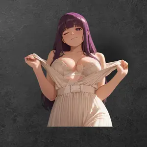 Fern Waifu Sticker, Fern In Beauty Dress Sticker,, Anime Decal For Laptop Phone Car, Quality Vinyl Sticker Waterproof