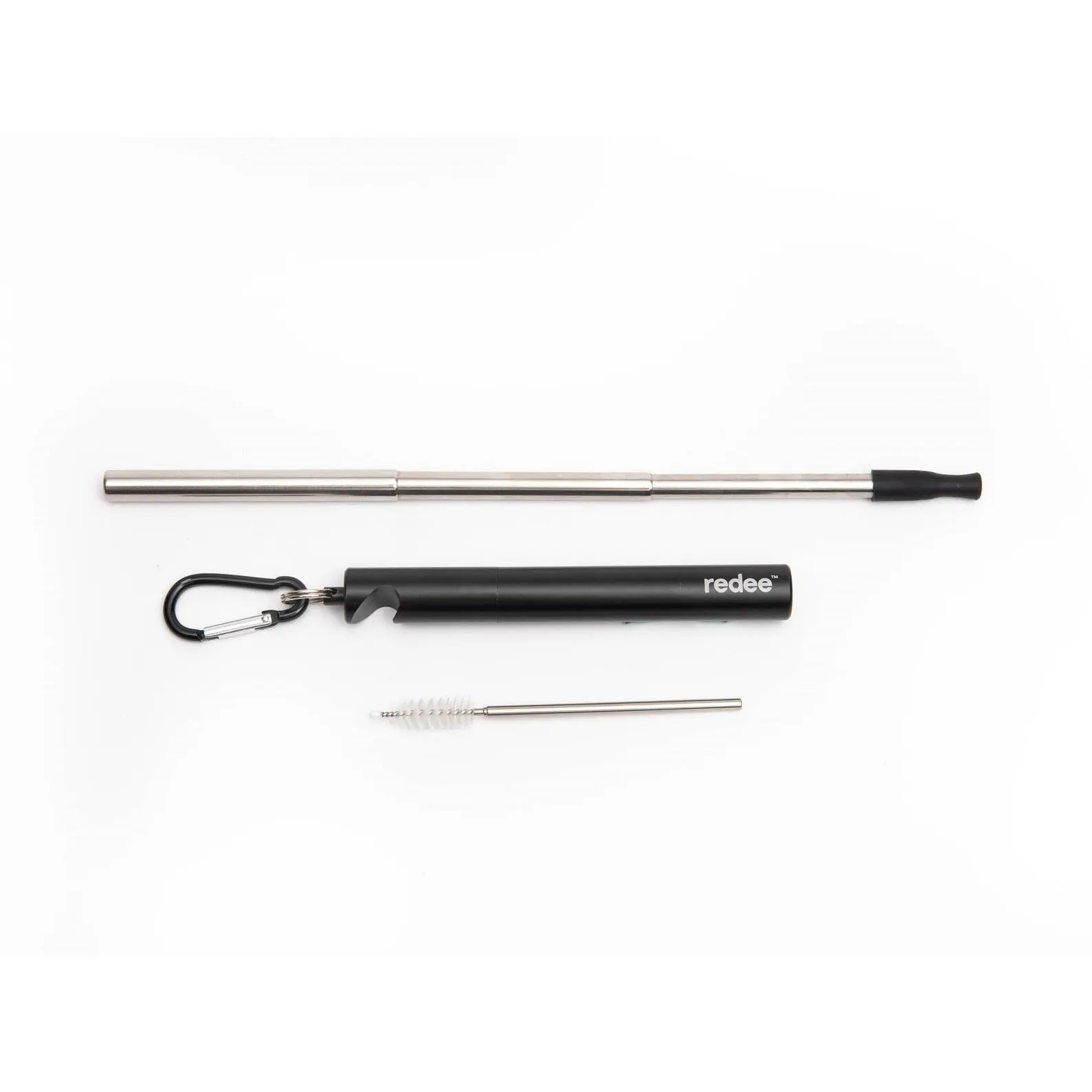 Redee Straw w/ Bottle Opener - Reusable, Portable, Stainless Steel, Silicone Tip