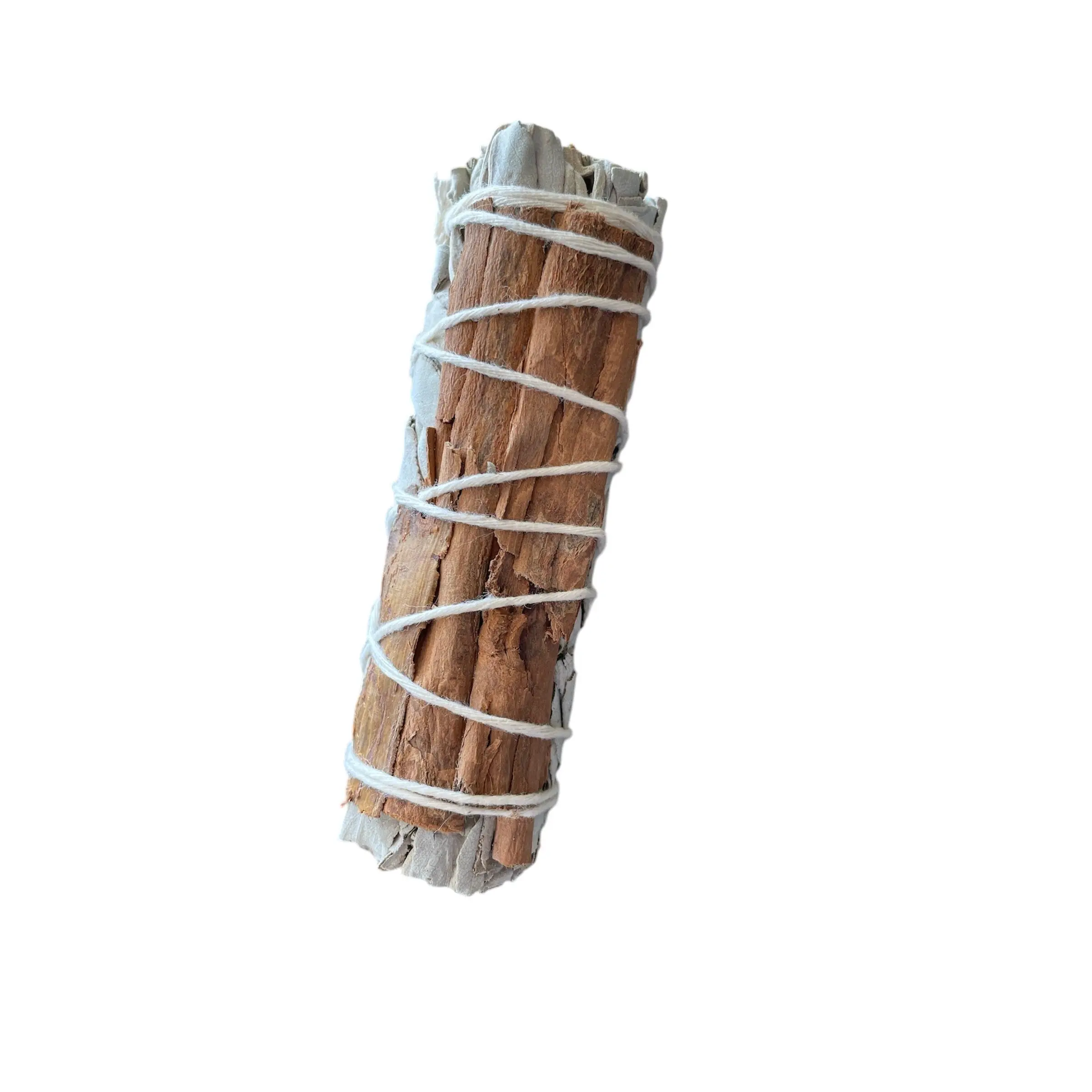 White Sage & Cinnamon Smudge Stick - Natural Herbal Essential for Spiritual Cleansing and Holistic Well-being