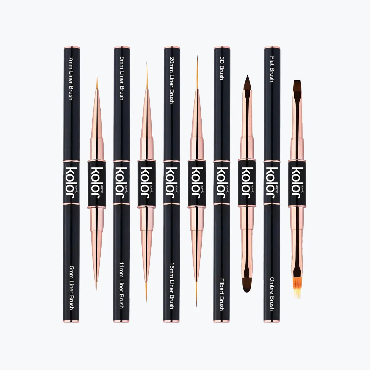 Kolor Acrylic 5 pcs Dual Head Nail Art Brush Set