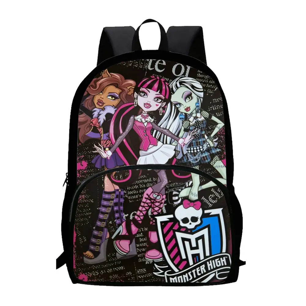 Cute Monster high Print Backpack for Women Monster high dolls Ergonomic Cushioned Laptop Daypack with Multiple Zipper Pockets,Monster high doll Lightweight Travel Bagpack, Ideal Gift for Birthday Christmas Day