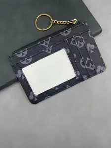 Unisex Credit Card Holder Wallet, Casual Card Holder, Fashionable Printed Keychain Coin Purse, Stylish Accessory for Men and Women, Perfect for Everyday Use