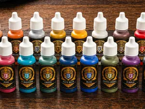 Ludus Bellum Acrylic Paints 18ml Dropper Bottle for Miniatures-Choose any 5 colors: Silver, Blue, Gold, Whie, Purple, turquoise, brown, black, beige, pink, blue, light peach, green, navy blue, olive green, red, orange, yellow