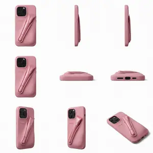 Silicone Phone Case with Lip Gloss Holder Back Stick Premium Silky Cover for iPhone 17 16 15 14 13 Pro Max Pro Plus Air Protective