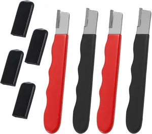 4-Pack Garden Tool Blade Sharpeners – Compact, Multipurpose Sharpeners for Pruning Shears, Hedge Scissors, Clippers, Pocket Knives & More (2 Red + 2 Black)