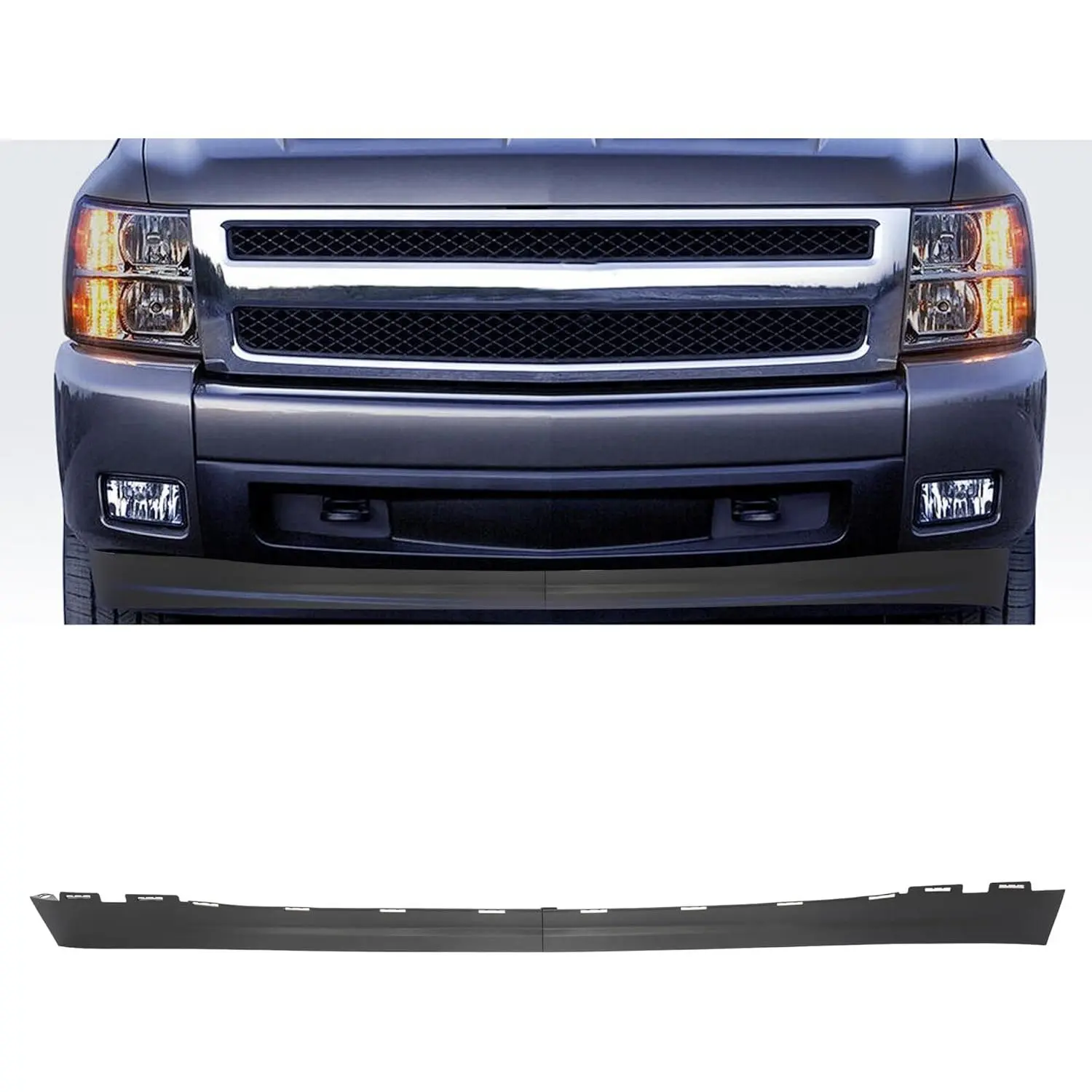 Front Lower Bumper Valance Air Deflector Compatible with 2007-2013 Chevy Chevrolet Silverado 1500 25821880 GM1092191 Air Deflector Extension Black
