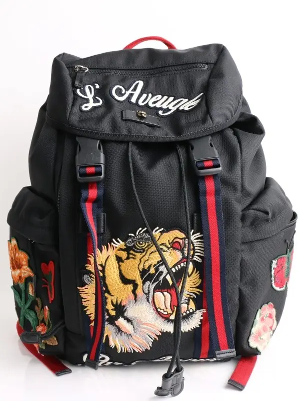 Pre-owned GUCCI Techno canvas Backpacks Techpack Backpack Embroidered Techno Canvas