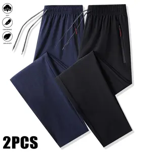 2-Pack Men's Joggers with Zipper Pockets Lightweight Cuffed Stretch Sweatpants Athleisure Outfit Big Guy Pants Athletic Workout Running Gym Fit for Spring & Summer Fashion clothes to buy