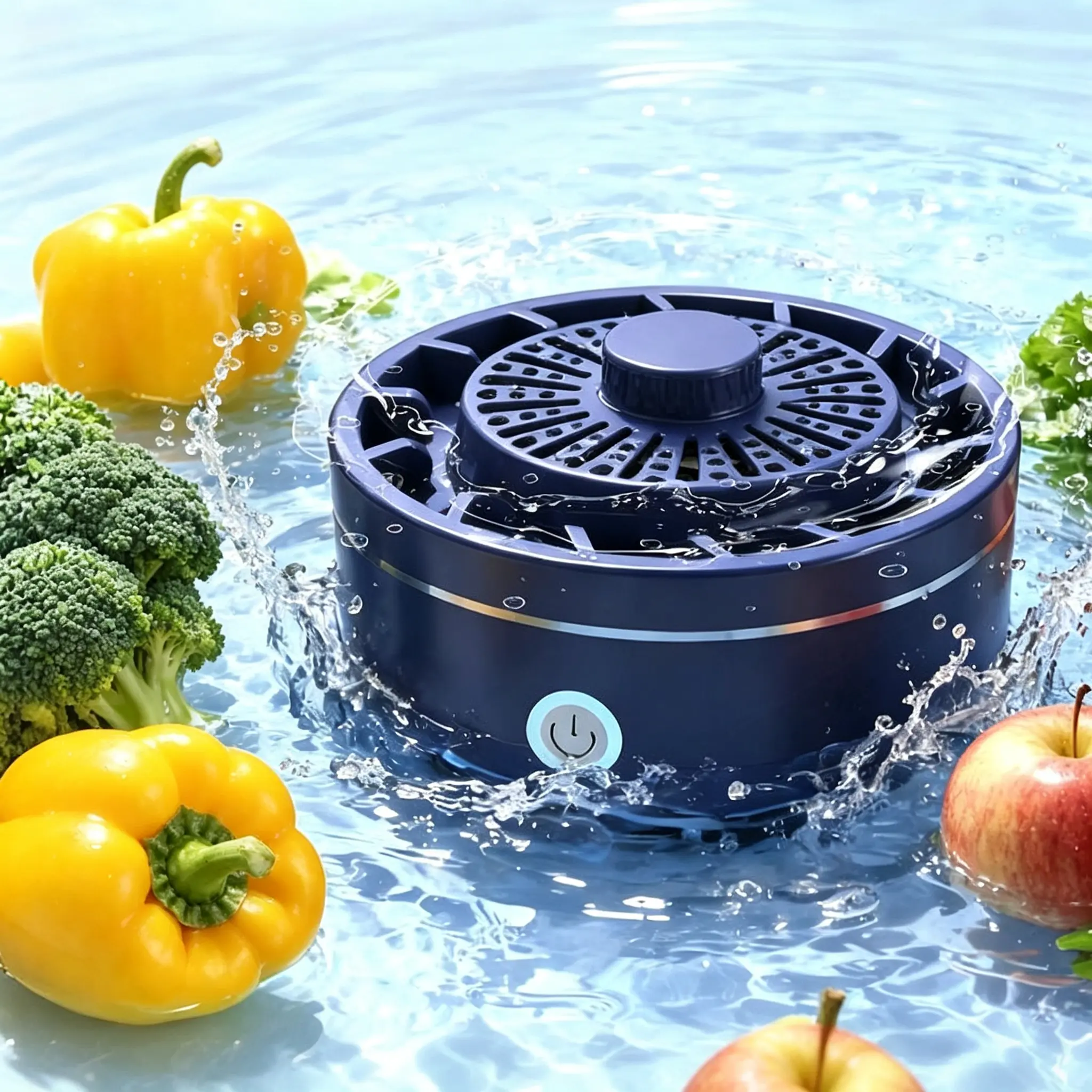 Fochier Portable Fruit & Vegetable Washer with Titanium Electrolysis & Vortex Cleaning, Cordless Food Purifier for Fruits, Veggies, Meat & Seafood, Removes Dirt, Pesticide Residues & Odors, IPX7 Waterproof USB Rechargeable