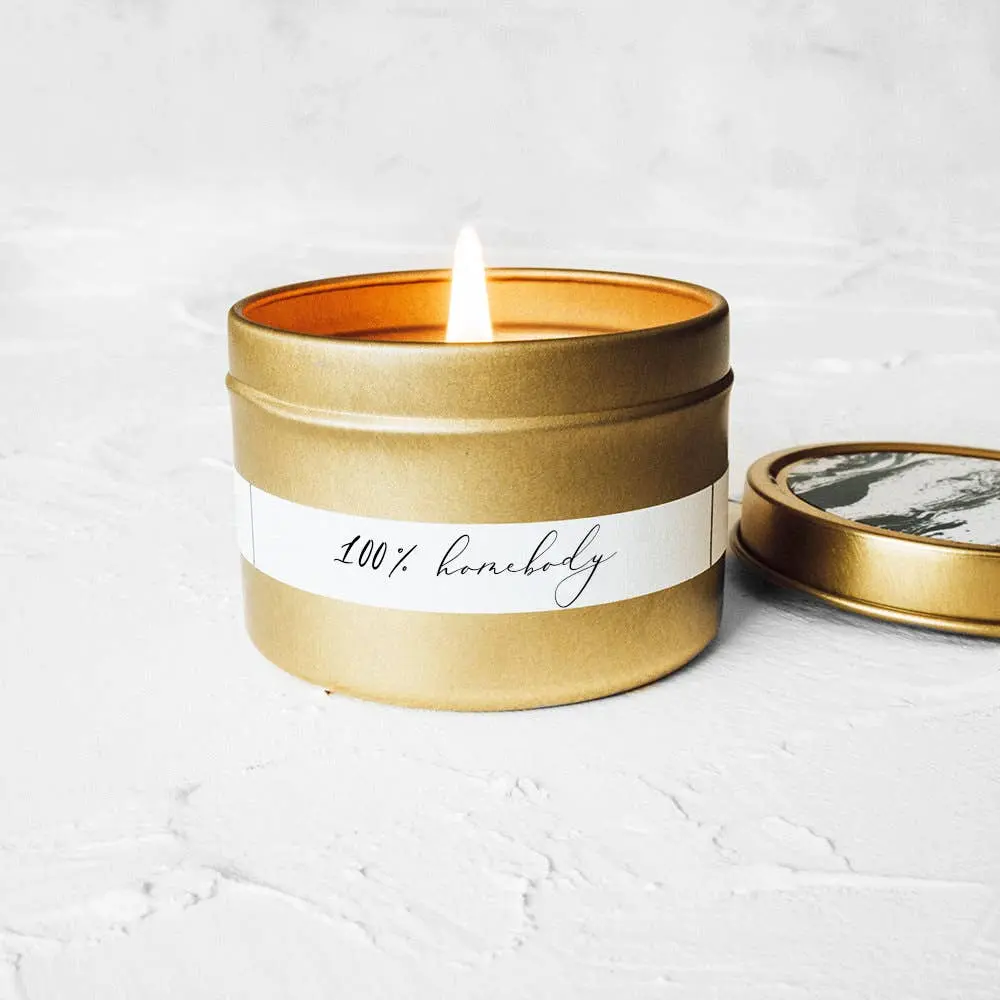 100% Homebody Gold Travel Tin Candle