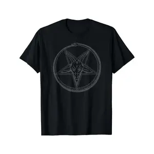 Baphomet Satanic Pentagram Goat Head Ouroboros Shirt T-Shirt 180g Tropical Tshirt