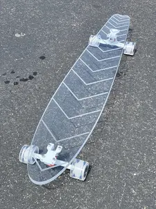 GHOST BOARDS | Originals | 48" Pintail Longboard | Ideal for all skill levels, featuring light-up wheels for smooth cruising and carving!