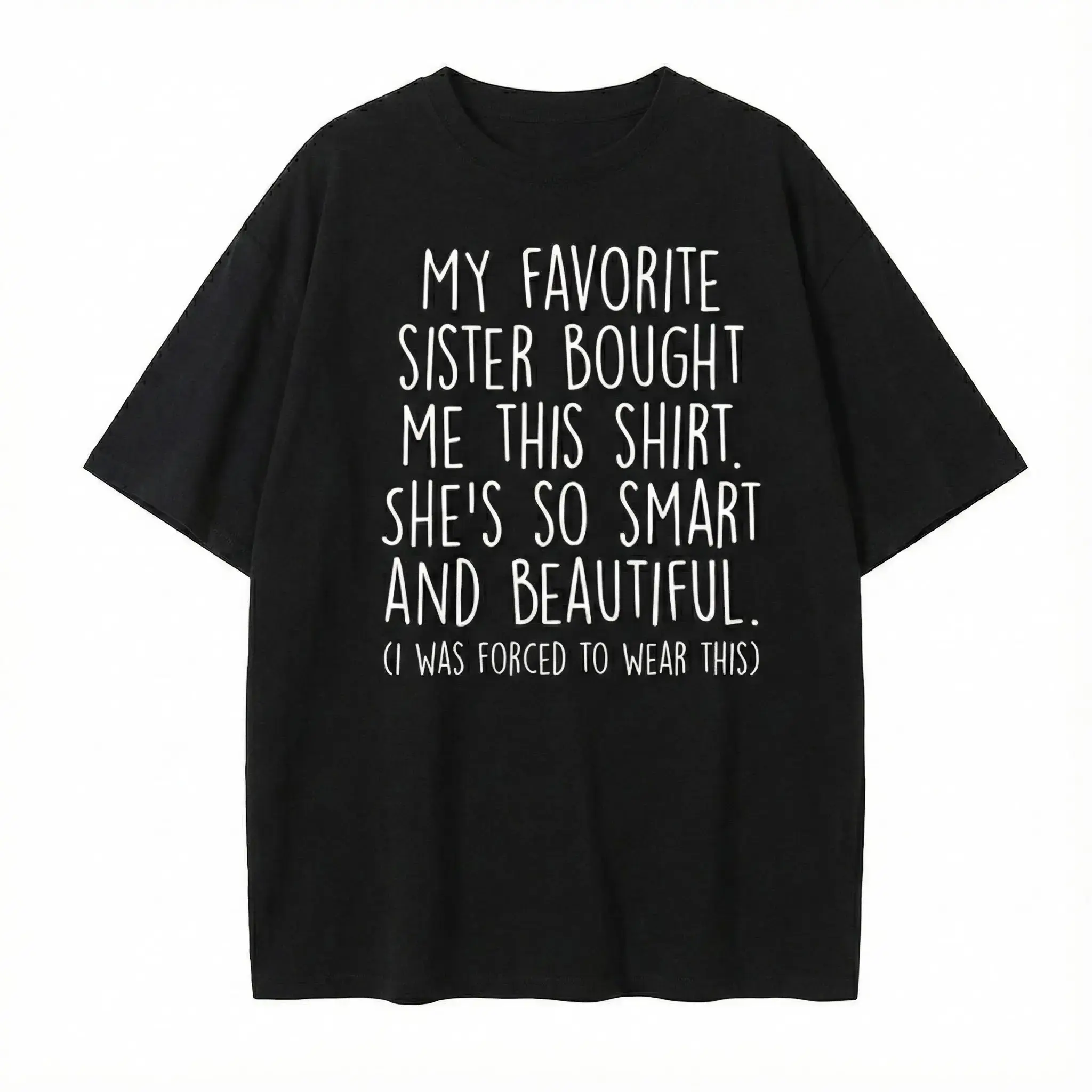 Funny Brother Gift T-Shirt Soft  Cotton From My Sister Unique Design Comfortable Round Neck Short Sleeves Ideal for Casual Outings