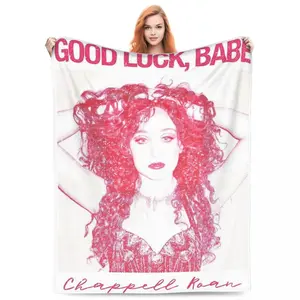 Cozy Chappell Roan Good Luck Babe Blanket Accessories Room Decorative 2024 New Song Blanket Throw Soft Flannel for Travel