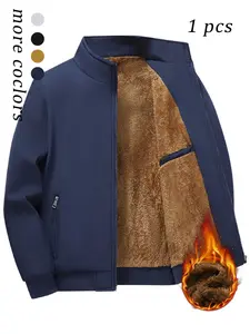 Men's Winter Fleece Lined Jacket, Thick Warm Outerwear, Multiple Colors Available, Casual Fashion Outdoor Sports Coat