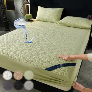 2/3pc Waterproof Dirty Mattress Cover Soft, Comfortable and Breathable Mattress Protector Suitable for bedrooms, guest rooms, apartments, schools, and families with small children, pets or the elderly at home (included pillowcases) Mattress Cover Set