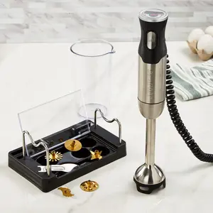 BergHOFF X5 Pro Stainless Steel Handheld Food Processor With 5 Multifunctional Blades, 1000W, 18000 RPM, 13ft Cord, 16-Speed Control