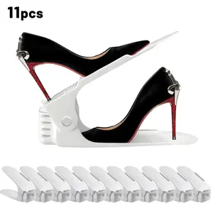 GoodJBH Shoes Slots Organizer for Closet, Shoe Rack Organizador De Zapatos for Closet Organization, Shoe Slots Organizer Shoe Storage Shoe Holder Space Saver for Entryway(11 Pack)(White)