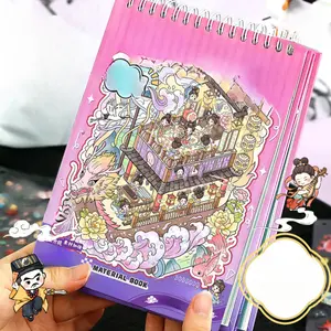 45 Sheets Miniature Scene Collection Book, Xianxia Scene Theme, Vintage Style, PET White Card Double Material, Waterproof Self Adhesive, DIY Journal Decoration Scrapbook Sticker Book