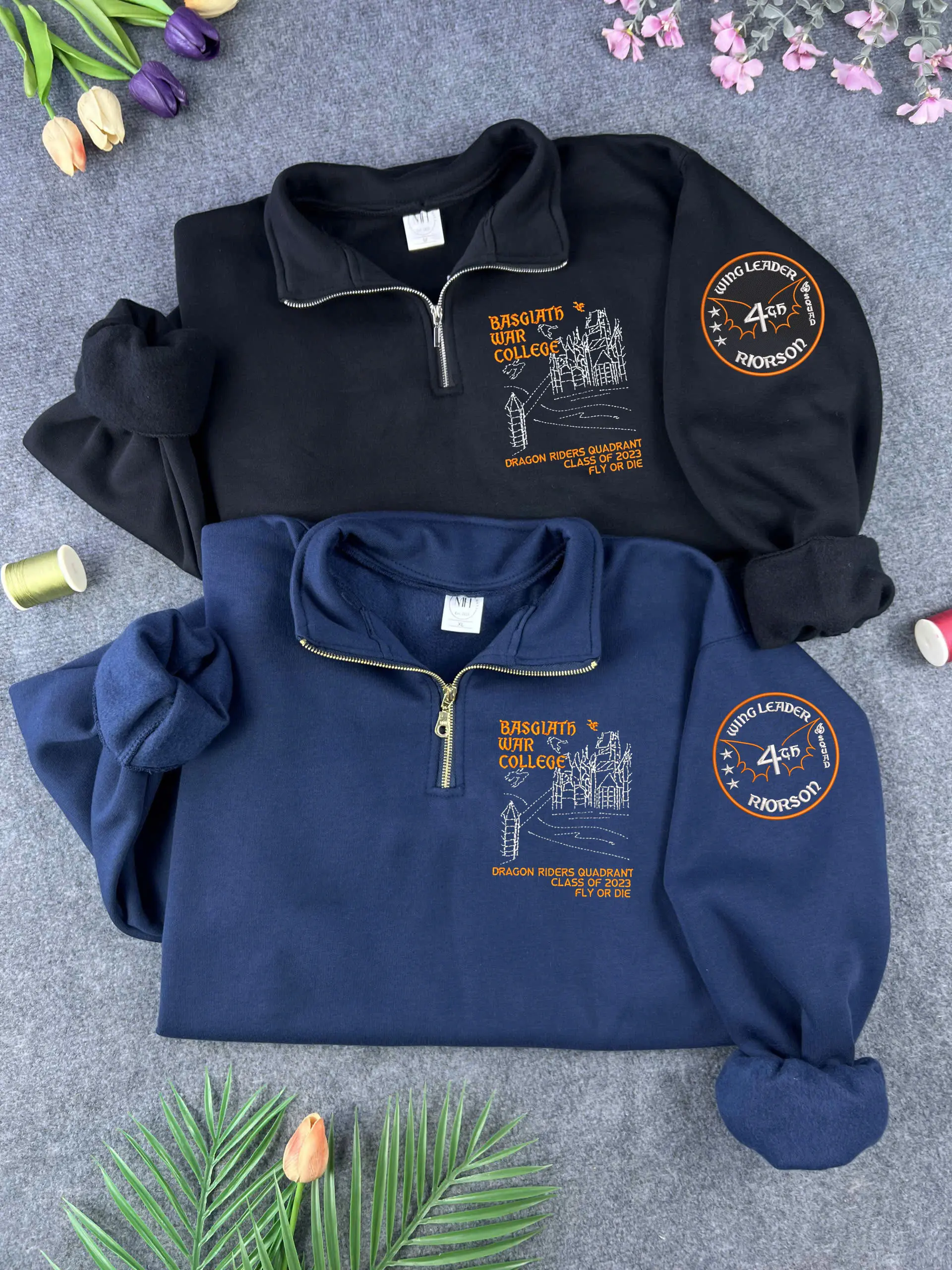 Basgiath War Collage Embroidered Sweatshirt, Book Dragon Sweater, Fantasy Book Shirt, Reader Sweatshirt, Fourth Wing Crewneck, Dragon Rider