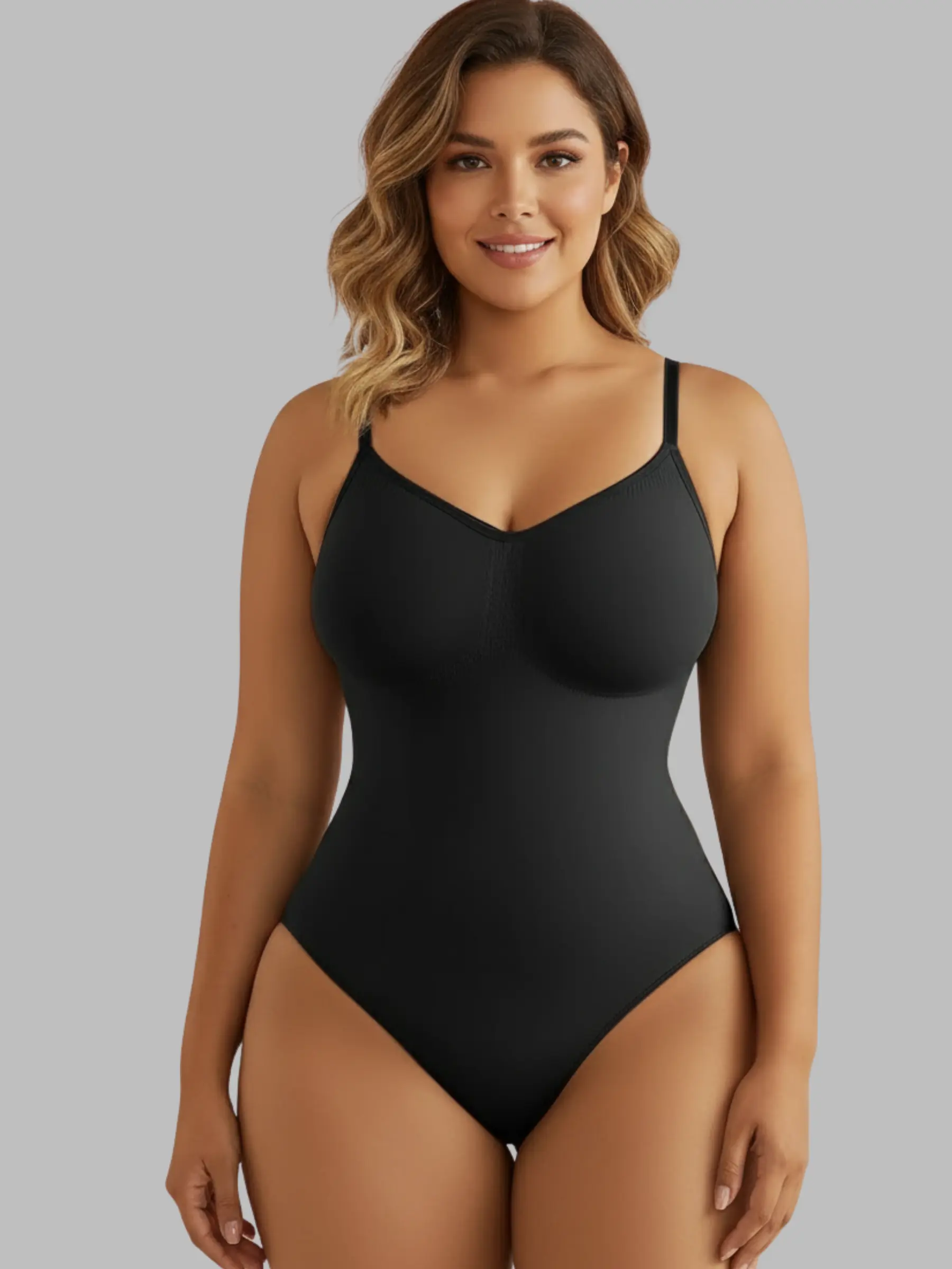 Sculpt Touch Seamless Sculpting Thong Bodysuit – Soft, Comfortable & Snatched Fit Shapewear for Curvy Women | Tummy Control, Adjustable Straps, Invisible Under Clothes Fabric Womenswear High Waisted Compression Basic