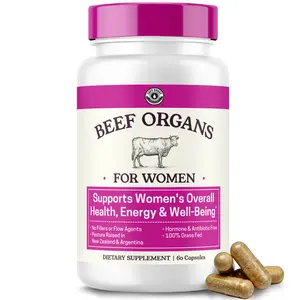 Beef Organ Supplement for Women - Beef Liver, Kidney, Heart and Uterus Tissue, Supports Women's Overall Energy and Health - Pasture Raised in New Zealand - No Fillers or Flow Agents
