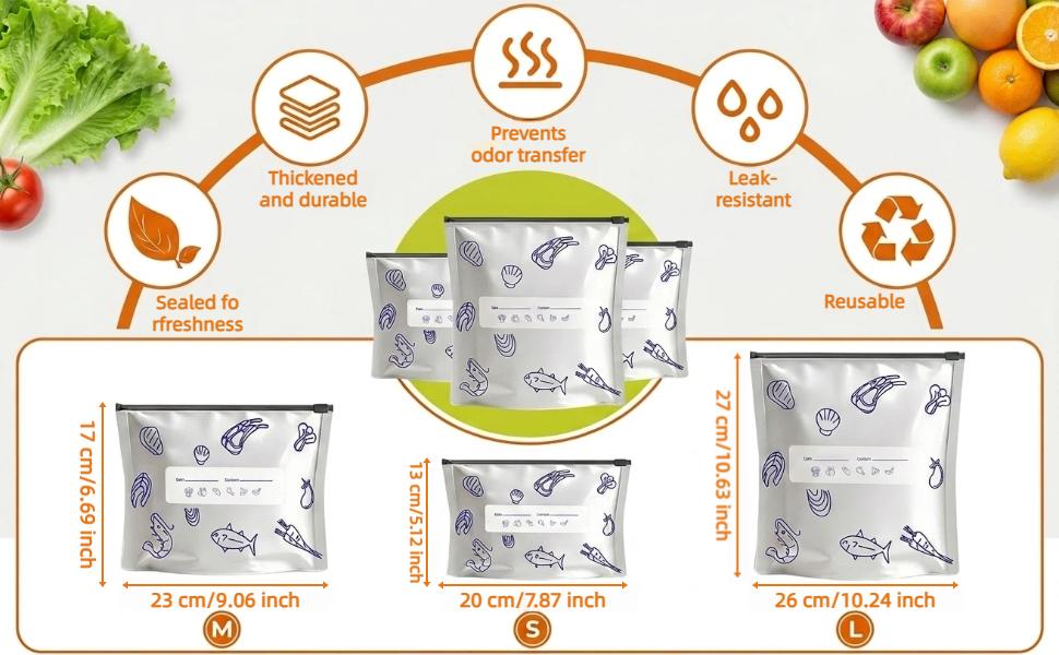 30 PCS Reusable Aluminum Foil Sealable Storage Bags - 2026 New BPA-Free Heavy-Duty Kitchen Utensils Containers, Airtight Resealable Vacuum Ziplock Stand-Up Bags, Label-Ready for Home/Travel Food Storage (S+M+L), Insulation, Varied Sizes