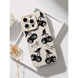 Magic 8 Black Ball Pattern Liquid Silicone Mobile Phone Case Full-Body Protection Shockproof Anti-Fall TPU Soft Rubber Case Compatible With Compatible With IPhone & Compatible With Samsung Galaxy