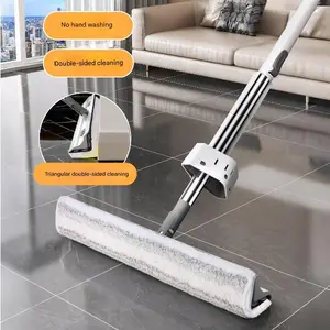 AIR U Self-Cleaning Mop Self-Wringing Triangular Double-Sided Wet & Dry Use No More Bucket Wringing
