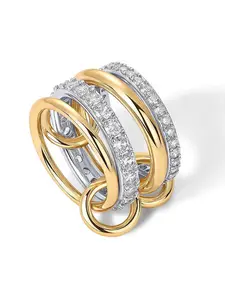 European and American fashion niche temperament creative personality ring stainless steel multi-layer diamond ring for women Fashion Stackable Rings