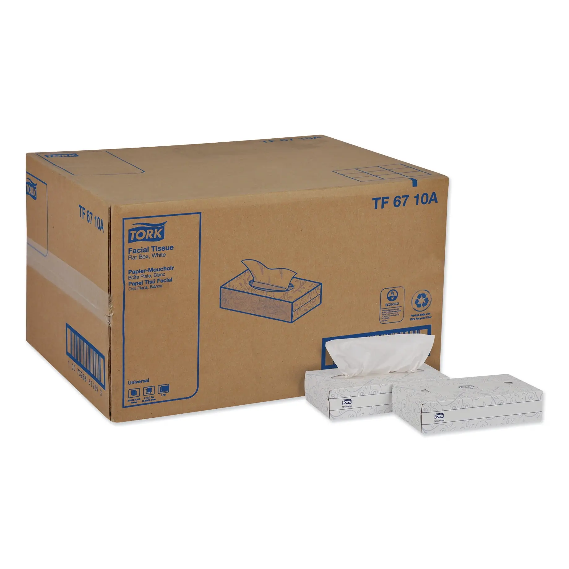 Tork TF6710A 2-Ply White Universal Flat Box Facial Tissue for Home Supplies, Home Care Use