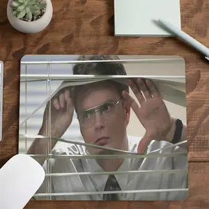 Humorous Office Pattern Square Gaming Mouse Pad,Cool Character Design, Classic Desktop Decorative Protective Pad, Rubber Anti-slip Lockedge Work Pad, Small Size Suitable for Laptop, Desktop Computer Games, Work, Family, Desk Accessories