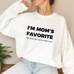 Cotton Funny Moms Favorite Son Daughter I'm Mom's Favorite T-Shirt Golf Gift for Men and Women Fall and Winter Wear