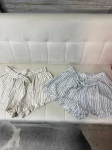 Belted Striped Shorts