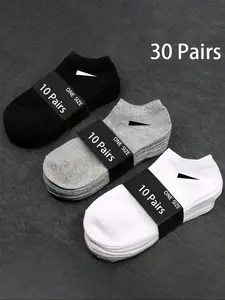 Men's Casual Crew Socks 30 Pairs Pack, All-Season Comfortable Knit Fabric, Moderate Thickening Design for Everyday Wear（NO CARD ）