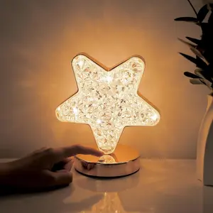 Crescent Moon/Star Lamp - Moon Shape LED Crescent Light Decor - Dimmable LED Light Brightness - Touch-Sensitive Control Panel - Unique Home Decor