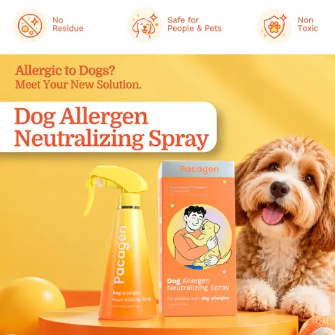 PACAGEN Biotech Dog Allergen Neutralizing Spray Kit - Custom Spray Bottle, Home-Use Powder Blend, Contact Neutralization, Non-Irritating, Vet & Allergist Recommended, Easy to Use, 2-Month Effectiveness, All Seasons