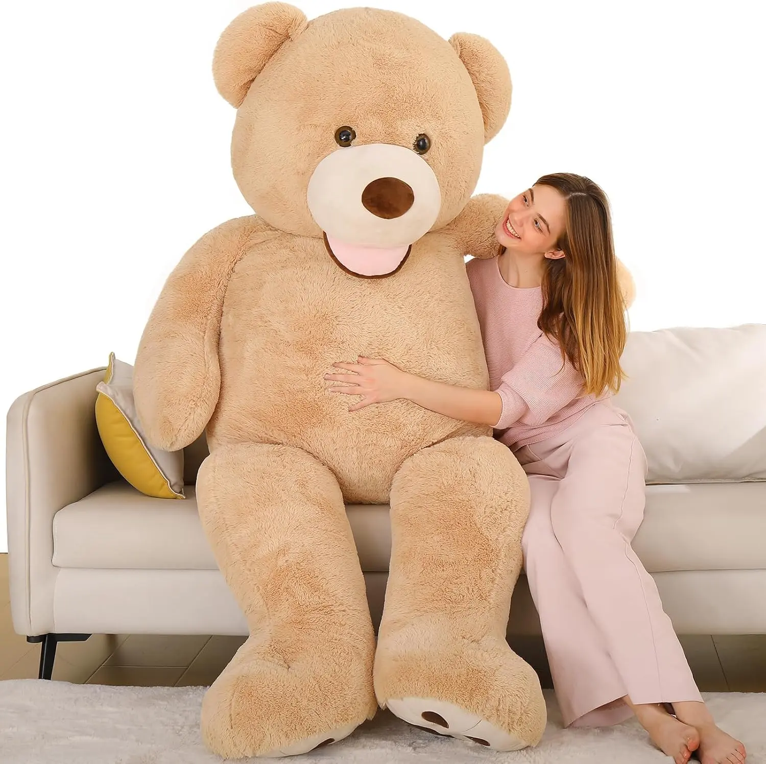 MaoGoLan 40" 51" 60" 72"Giant Teddy Bear, Brown Fluffy Plush Gift 7-Colors teddy bear delivers a huge surprise moment for birthdays, Christmas, anniversaries, and special visits