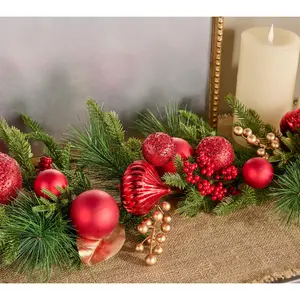 4' Ornament, Pine and Berry Garland by Valerie