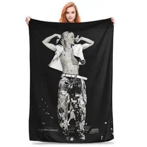 A striking black-and-white photo showcases Prince Lee Felix's spirit, along with stray dogs and the K-Pop atmosphere, as well as a multi-functional comfortable flannel blanket. blanket warm