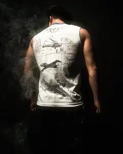 AVIATOR TANK TOP - MENSWEAR ATHLETIC VINTAGE STREEWEAR TOPS SLEEVELESS COLLAR COTTON