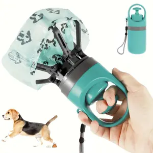 Portable Pet Waste Scoop, Six-Prong Dog Poop Picker, Small Trash Bag, Anti-Dirty Dog Poop Remover, Ideal for Walking Dogs