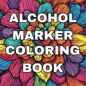 Alcohol Marker Coloring Book: Easy, Fluid and Bold Designs, Simple Landscapes and Flowers, Large Print, Paperback