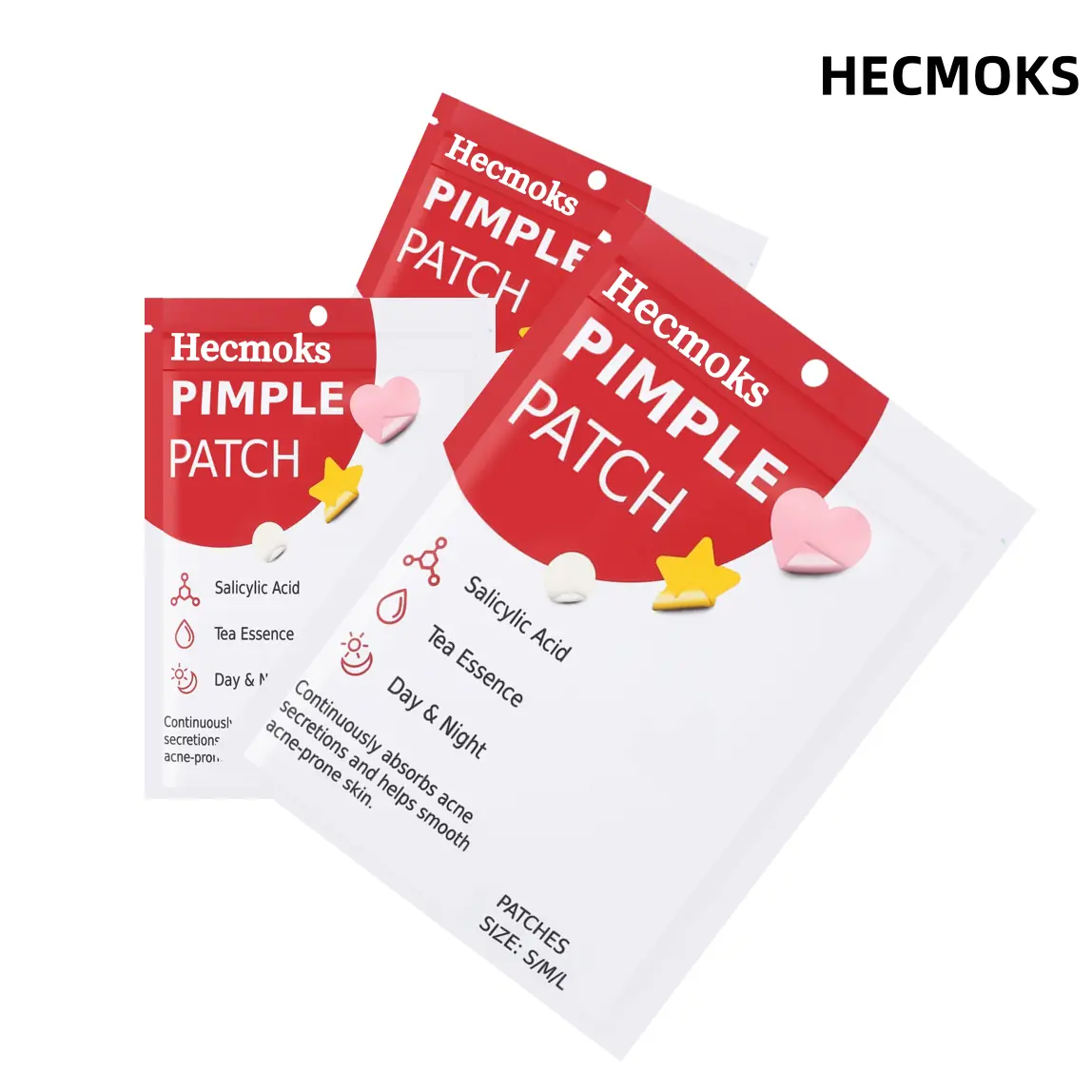【Delivered Free】HECMOKS Acne Patches: Rapid Clearance with Hydrocolloid & Calendula. 3 Sizes for Pimples, Zits & Skin Tags. Skincare Matte